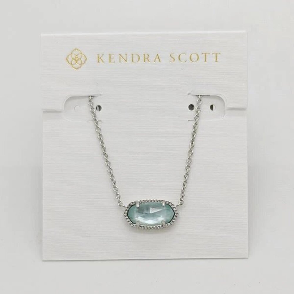 Kendra Scott Elisa Silver Pendant Necklace In Light Blue Illusion